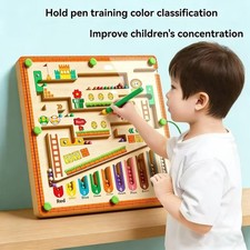 Children's Magnetic Maze Walking Bead Drawing Board Focuses on Stroke, Logical T picture