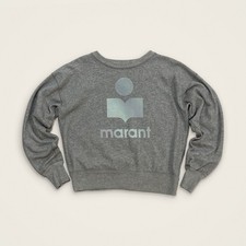 Isabel Marant Etoile Mobyli Logo Sweatshirt Womens XS FR 34 Heather Grey Blue picture