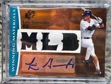 2008 SPx Luis Gonzalez Winning Materials MLB Logoman Patch Auto 1/5 #WM-LG picture