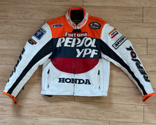 Vintage Miline Superbike Honda REPSOL Leather Racing Jacket YPF Size 54 44 NICKY picture