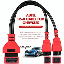 FCA 12+8 OBD2 Cable Adaptor Connector for Chrysler & Dodge Car Diagnostic Cable picture