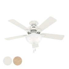 Hunter Fan 44 inch Fresh White Indoor Ceiling Fan with Light and Pull Chain picture
