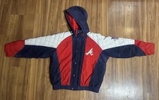 Vintage Atlanta Braves Starter Jacket Men’s M MLB Hooded Insulated 90s Baseball picture