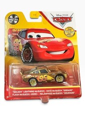 Disney Pixar Cars Golden Lightning McQueen Diecast Car Toy NEW IMPERFECT CARD picture