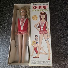 Vintage 1963 Mattel Skipper Doll #0950 Blonde Original Box Swimsuit TLC picture