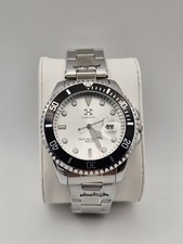 Harvion Dazzling Quartz Men’s Watch Silver Dial Black Bezel Stainless Steel New picture
