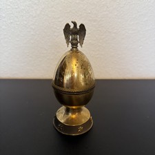 Vintage Evans Brass Egg Shaped Table Lighter with Eagle on top RARE Untested picture