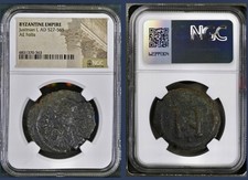 Large Byzantine Coin 527-565AD Justinian I Follis Genuine NGC Ancient Certified picture
