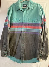 Vintage Wrangler Mens X-Long Tails Brushpopper Striped Western Shirt XL 17.5 USA picture