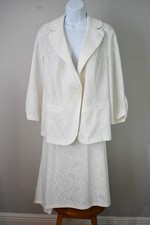 Cato Woman 2-Piece Floral Lace Skirt Suit – Elegant White Set – Size 20W picture