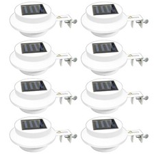 8 Pack Waterproof Solar Powered LED Outdoor Gutter Lights with Brackets picture