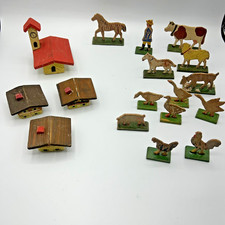 Erzgebirge Germany Wood Composition FARM Cutout Standee 17pc Antique picture