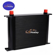 30 Rows Oil Cooler 10AN Stacked Plate Transmission Engine Cooler Universal Black picture