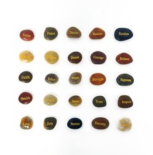 25PCS Engraved Inspirational Stones Encouragement Rocks Praying and Decoration picture
