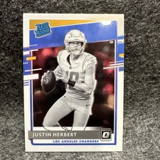 JUSTIN HERBERT 2020 Panini Donruss Optic Black White Variation RC Rated Rookie picture