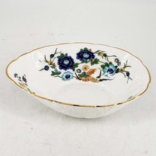 Aynsley England Marlina floral trinket candy dish Bone China gold blue picture