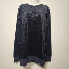 Killstar Top Mini Dress Womens Medium Black Velvet Burnout Crewneck Gothic picture