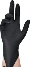 Black/Orange Nitrile Disposable Gloves 6 Mil Raised Diamond Texture | Fast Ship picture