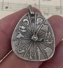 Rare Antique French Silver 800 Zodiac Signs Astrology Medal c1940 picture