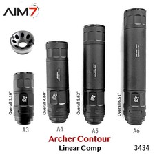 AIM7 ARCHER CONTOUR Linear Compensator Muzzle Brake 1/2x28 5/8x24 9mm 223 picture