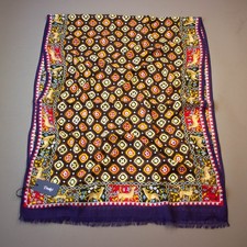Drake’s Brown Medallions Animal Border Scarf / RRP £245 / Brand New with Tags picture