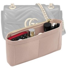 2 Pack Felt Insert Purse Organizer with Zipper,Small Handbag Tote Shaper Insert picture