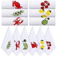 HunnmingRe 12 Pcs Italian Summer Cloth Napkins Bulk 100% Cotton, 17x17inch picture