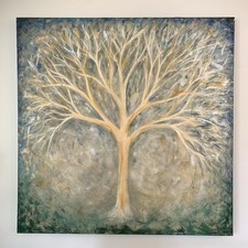 Large Original Textured Painting “Dream Tree” 48x48” Fine Art by Chip Ghigna picture