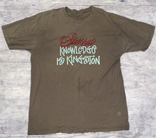 Vintage 90s Stussy Knowledge Is Kingston Logo Spellout Short Sleeve Tee Tshirt L picture