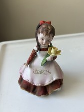 Vintage Lefton March Girl Figurine KW4200 Geo Z Lefton Japan Birthday Month picture