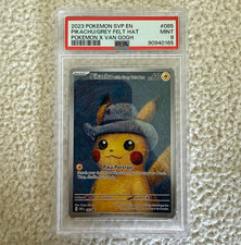 PSA 9 2023 Pokemon Pikachu with Grey Felt Hat #085 EN Promo Full Art Holo picture