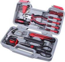 CARTMAN 39piece Tool Set General Household Kit Red picture