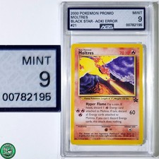 Pokemon TCG Moltres 21 Black Star Promo 2000 Aoki Error AGS 9 Mint picture