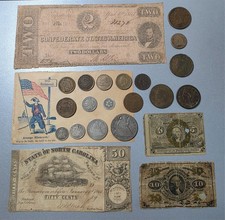 1861 1863 Civil War US Type Set Lot Culls Seated Half Large Cents North Carolina picture