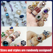 20-100x Wholesale Colored Zircon Rings Bulk Rings Jewelry Mixed Sizes picture
