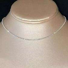 7Ct Round Cut Lab Created Diamond 14k White Gold Plated Tennis Necklace 18