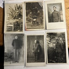 6 Soldier Photos /Military RPPC  & Photo Lot -- Soldiers Uniforms WWI WWII  (DD) picture