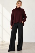 NWT Chloe Kristyn Anna Wool Cashmere Scalloped Turtleneck Sweater XL picture