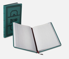 Boorum & Pease Account Book Record Rule Blue 300 Pages 12 1/8 x 7 5/8  66-300-R picture