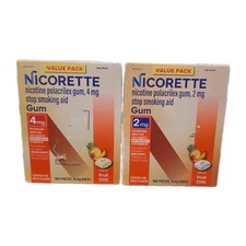 Lot Of 2 Value Pack Nicorette (1) 2mg (1) 4mg Fruit Chill 160ct Exp 12/28 picture