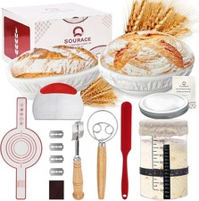 Banneton Bread Proofing Basket Set, Sourdough Starter Kit,Round & Oval picture