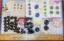 76 Antique Vintage Czech Glass Buttons mixed age type sets picture