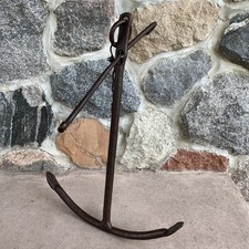 Antique Iron Kedge Boat Anchor Maritime Nautical Decor; 18” X 24” picture