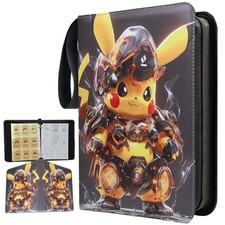 900 Cards Binder 9 Pocket 50 Removable Sleeves Game Trading Cards Album- Pikachu picture