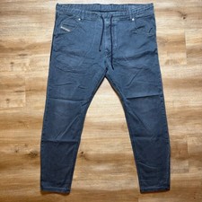 Diesel Krooley-NE JoggJeans Mens 34 Blue Gray Tapered Stretch Drawstring Pants picture
