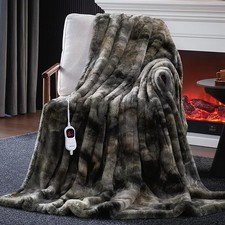 Guohaoi Heated Blanket Electric Throw, Soft Faux Rabbit Fur Electric Blanket ... picture