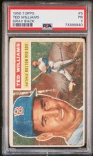 TED WILLIAMS  -  1956 Topps #5  -  GRAY BACK  -  PSA 1  POOR  -  Boston Red Sox picture