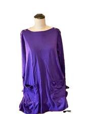 Roaman's Midnight Violet 1X Pullover NWTA Brand New Tunic Top Pockets & Snaps picture