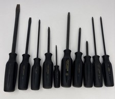 Craftsman Professional 10pc Screwdriver lot Flat / Phillips / Torx Black Handles picture