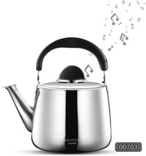 Whistling Tea Kettle 4 Quart 18/8 Stainless Steel Stovetop #R034 picture